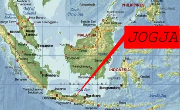 Jogjakarta útvonaltérkép