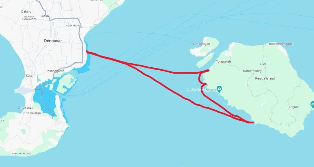 Manta Point hajós túra térkép